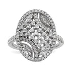 Pure Fire Sterling Silver Rhod-plated CZ Ring