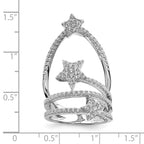 Pure Fire Sterling Silver Rhod-plated CZ Star Ring