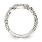 Sterling Silver CZ Textured Ring