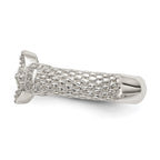 Sterling Silver CZ Textured Ring