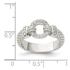 Sterling Silver CZ Textured Ring