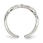 Sterling Silver Polished CZ Butterfly Double Finger Ring