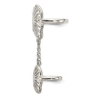 Sterling Silver Polished CZ Butterfly Double Finger Ring