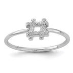 Sterling Silver Rhodium-plated CZ Hashtag Ring