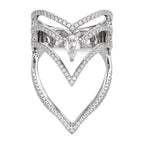 Pure Fire Sterling Silver Rhod-plated CZ Ring