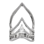 Pure Fire Sterling Silver Rhod-plated CZ Ring