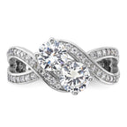 Sterling Silver Rhodium-plated CZ Two Stone Polished Ring