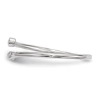 Sterling Silver Rhodium-plated CZ Adjustable Ring