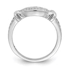 Sterling Silver Rhodium-plated CZ Ring