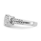 Sterling Silver Rhodium-plated CZ Ring