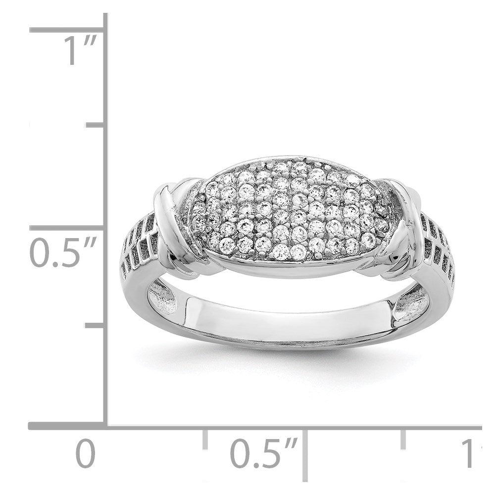 Sterling Silver Rhodium-plated CZ Ring