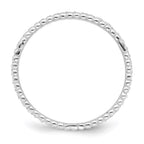 Sterling Silver Rhodium-plated Polished CZ 5.0mm Band