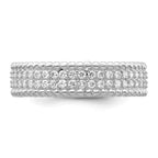 Sterling Silver Rhodium-plated Polished CZ 5.0mm Band
