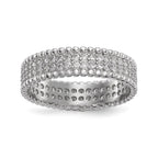 Sterling Silver Rhodium-plated Polished CZ 5.0mm Band