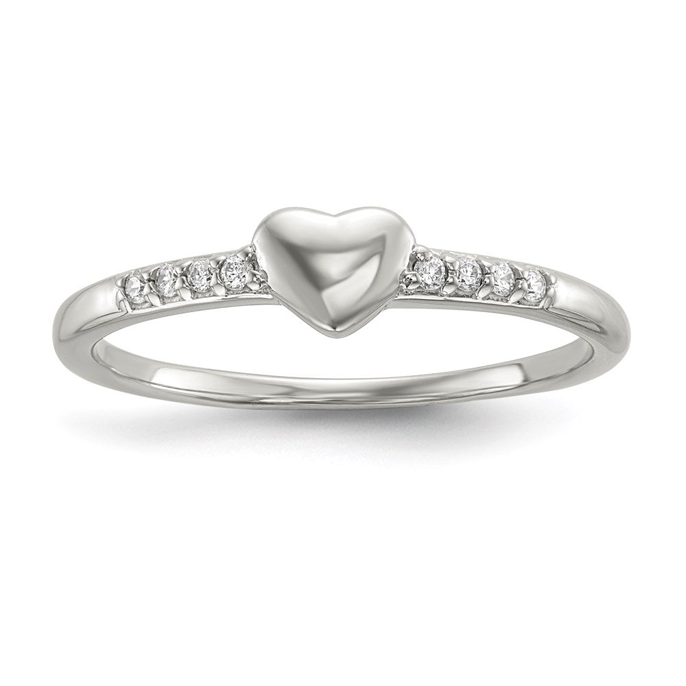 Sterling Silver CZ Heart Ring