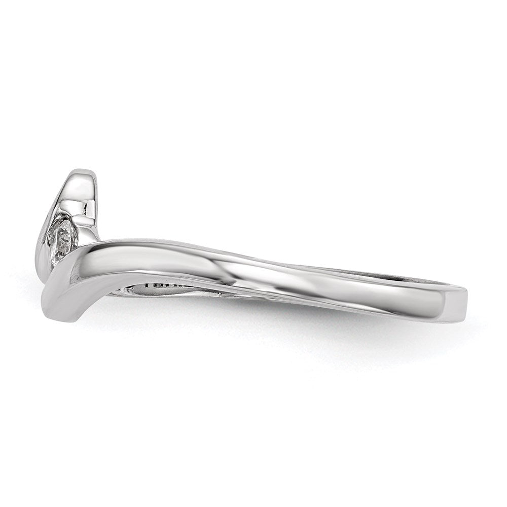 Sterling Silver Rhodium-plated Polished with CZ Ring