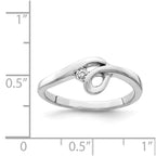 Sterling Silver Rhodium-plated Polished with CZ Ring