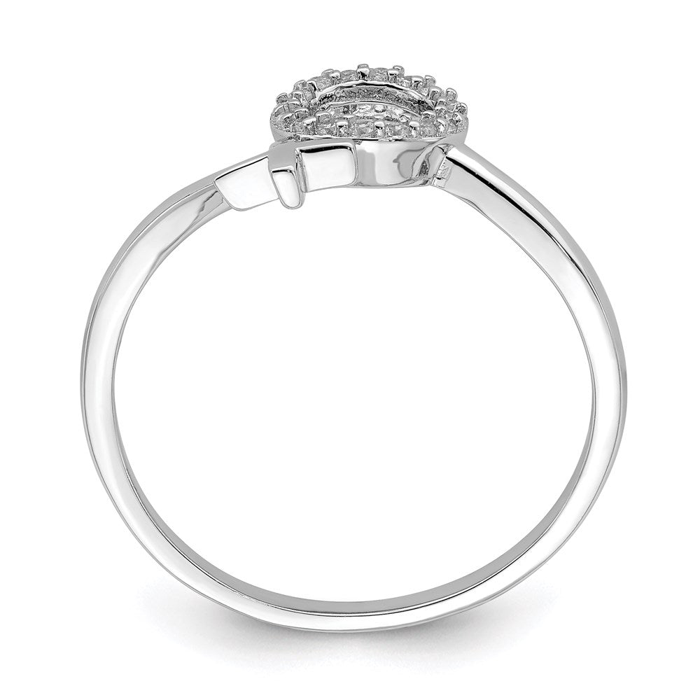 Sterling Silver Rhodium-plated X and O CZ Ring