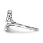 Sterling Silver Rhodium-plated X and O CZ Ring