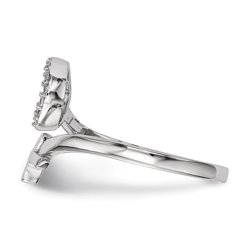 Sterling Silver Rhodium-plated X and O CZ Ring
