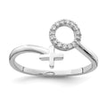 Sterling Silver Rhodium-plated X and O CZ Ring
