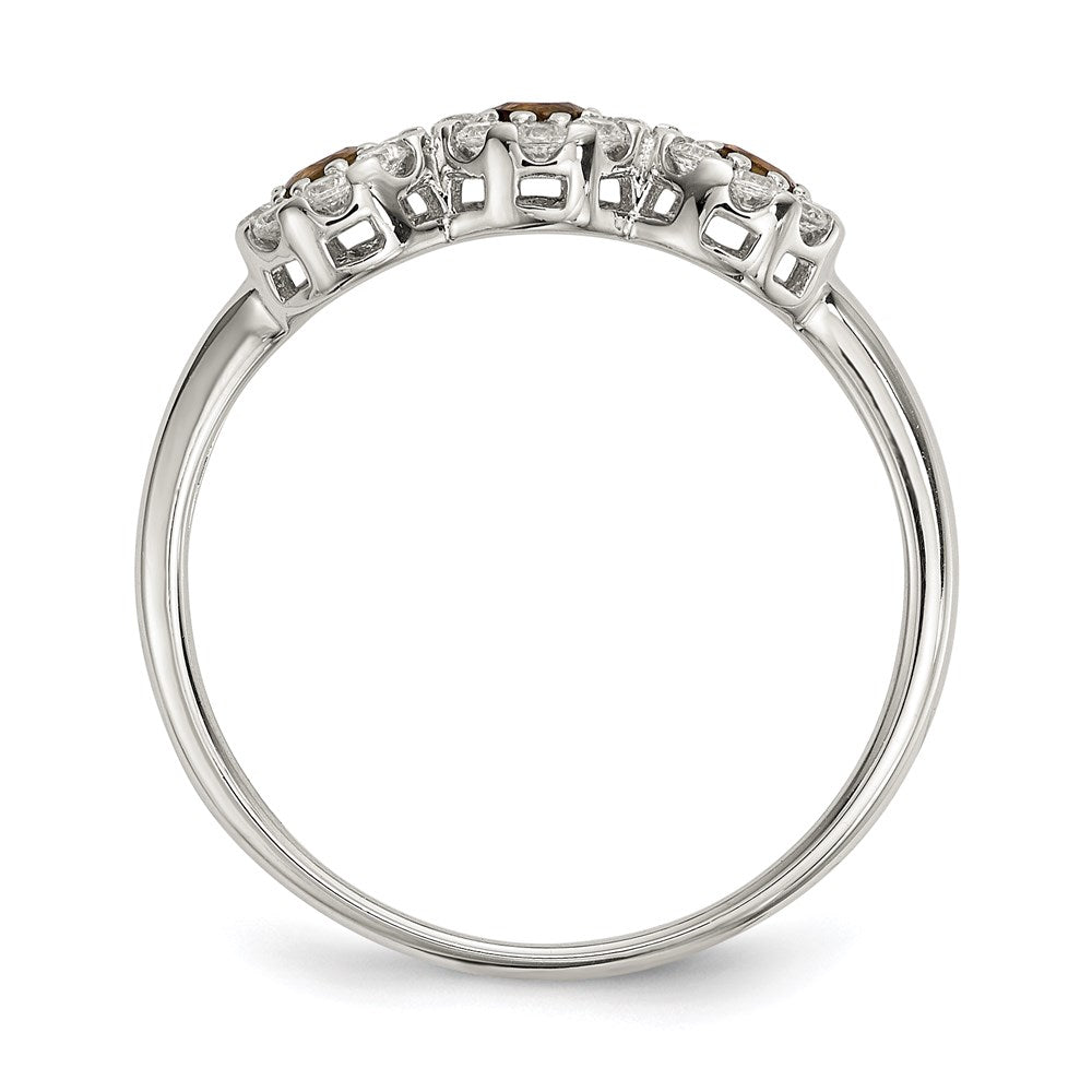 Sterling Silver Champagne CZ Ring