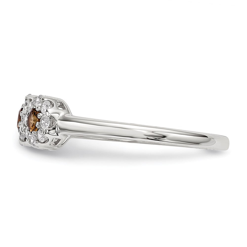Sterling Silver Champagne CZ Ring