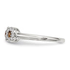 Sterling Silver Champagne CZ Ring
