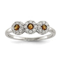 Sterling Silver Champagne CZ Ring