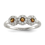 Sterling Silver Champagne CZ Ring