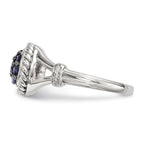 Sterling Silver Blue & White CZ Ring