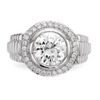 Sterling Silver Rhodium-plated Mens CZ Ring