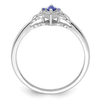 Sterling Silver Rhodium Diam. and Tanzanite Ring