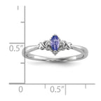 Sterling Silver Rhodium Diam. and Tanzanite Ring