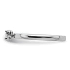 Sterling Silver Rhodium Plated Polished Diamond Heart Shape Ring
