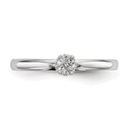 Sterling Silver Rhodium Plated Polished Diamond Ring