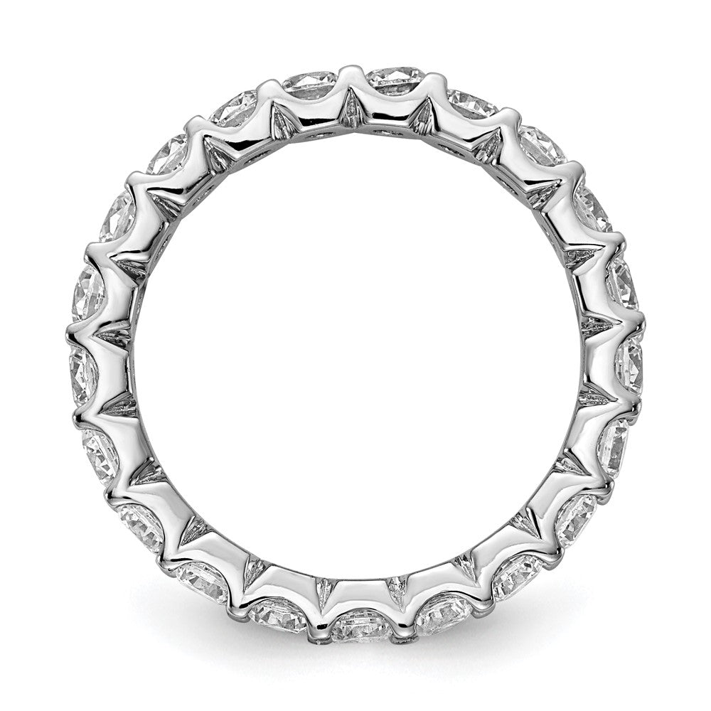 Sterling Shimmer Sterling Silver Rhodium-plated 3mm CZ 21 Stone Eternity Band