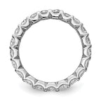 Sterling Shimmer Sterling Silver Rhodium-plated 3mm CZ 21 Stone Eternity Band