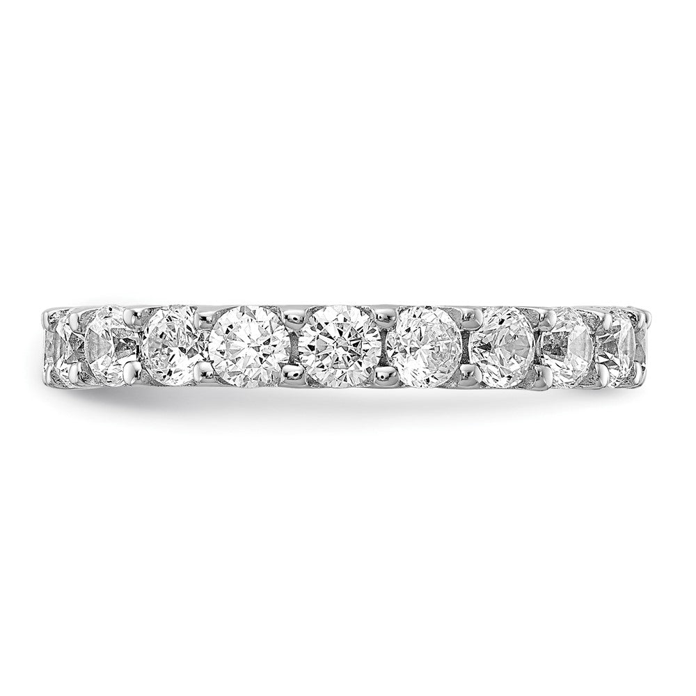 Sterling Shimmer Sterling Silver Rhodium-plated 3mm CZ 21 Stone Eternity Band
