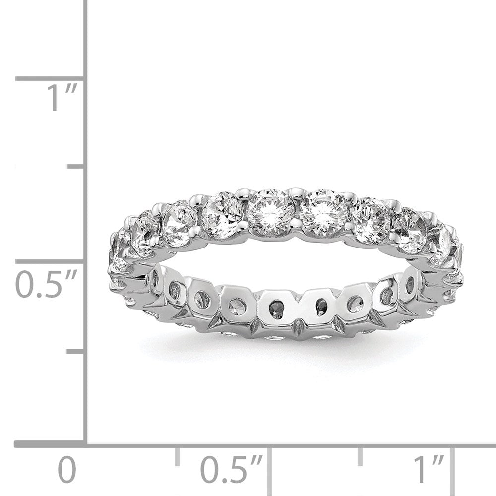 Sterling Shimmer Sterling Silver Rhodium-plated 3mm CZ 21 Stone Eternity Band