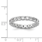 Sterling Shimmer Sterling Silver Rhodium-plated 3mm CZ 21 Stone Eternity Band