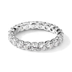 Sterling Shimmer Sterling Silver Rhodium-plated 3mm CZ 21 Stone Eternity Band