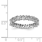 Sterling Shimmer Sterling Silver Rhodium-plated 45 Stone CZ Fancy Eternity Band