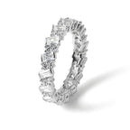 Sterling Shimmer Sterling Silver Rhodium-plated 45 Stone CZ Fancy Eternity Band