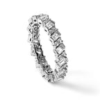 Sterling Shimmer Sterling Silver Rhodium-plated 45 Stone CZ Fancy Eternity Band