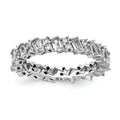 Sterling Shimmer Sterling Silver Rhodium-plated 45 Stone CZ Fancy Eternity Band