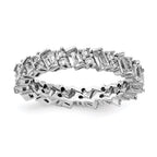 Sterling Shimmer Sterling Silver Rhodium-plated 45 Stone CZ Fancy Eternity Band