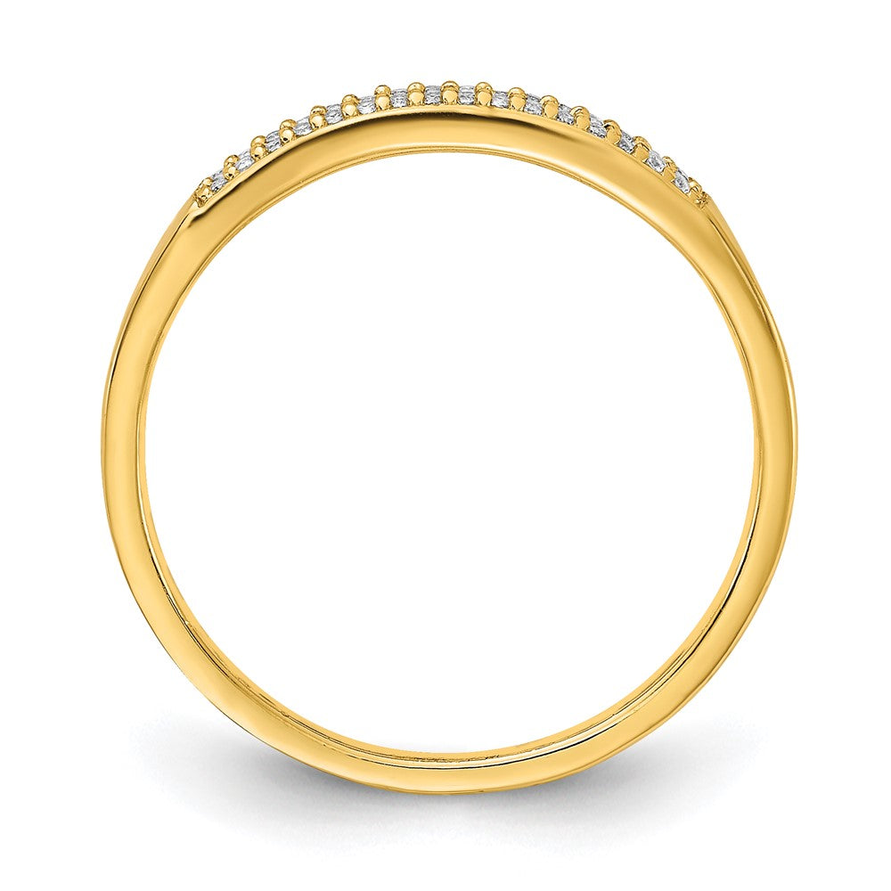 Prizma Sterling Silver Gold-tone 14K Flash Gold-plated Colorful Baguette and White CZ Ring