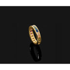 Prizma Sterling Silver Gold-tone 14K Flash Gold-plated Channel-Set Colorful CZ Eternity Band Ring