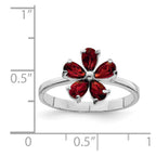 Sterling Silver Rhodium-plated Garnet Ring